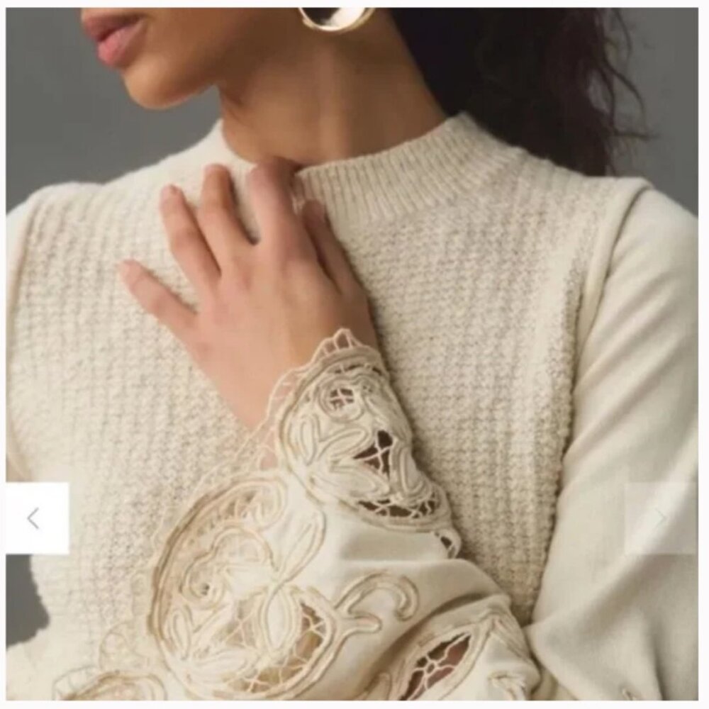 NWT Anthropologie Textured Eyelet Twofer Sweater Vest Top - Picture 3 of 11